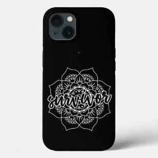 Cancer Survivor Mandala in White iPhone 13 Case