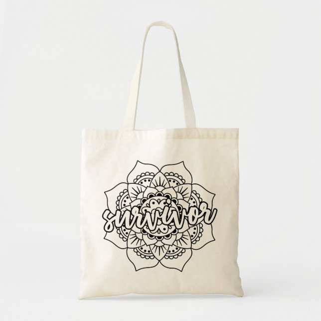 Cancer Survivor Mandala Tote Bag (Front)