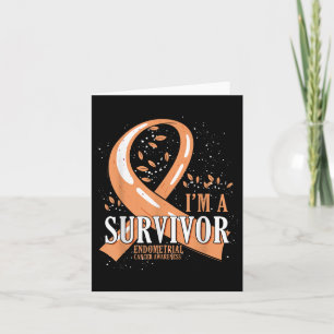Cancer Survivor Peach Ribbon Endometrial Cancer Aw Card