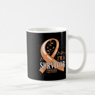 Cancer Survivor Peach Ribbon Endometrial Cancer Aw Coffee Mug