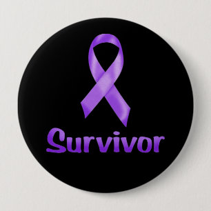 Cancer Survivor Purple 10 Cm Round Badge
