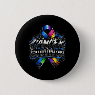Cancer Survivor Strong Awareness Ribbon Shirt 6 Cm Round Badge
