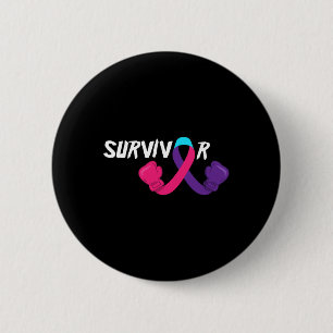 Cancer Survivor Support Thyroid Cancer Awareness 6 Cm Round Badge