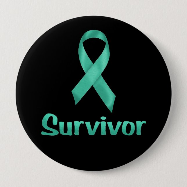 Cancer Survivor Teal 10 Cm Round Badge (Front)