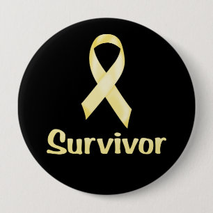 Cancer Survivor Yellow 10 Cm Round Badge