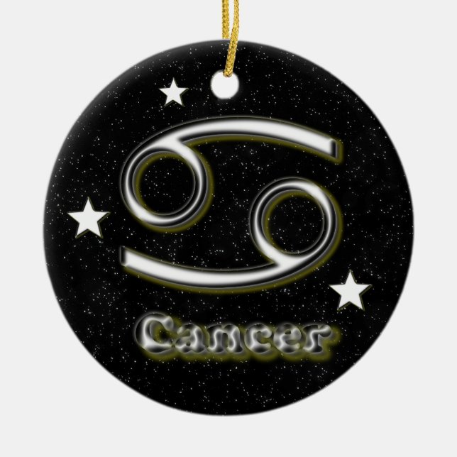 Cancer symbol ceramic tree decoration (Front)