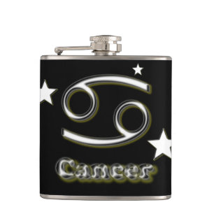 Cancer symbol hip flask