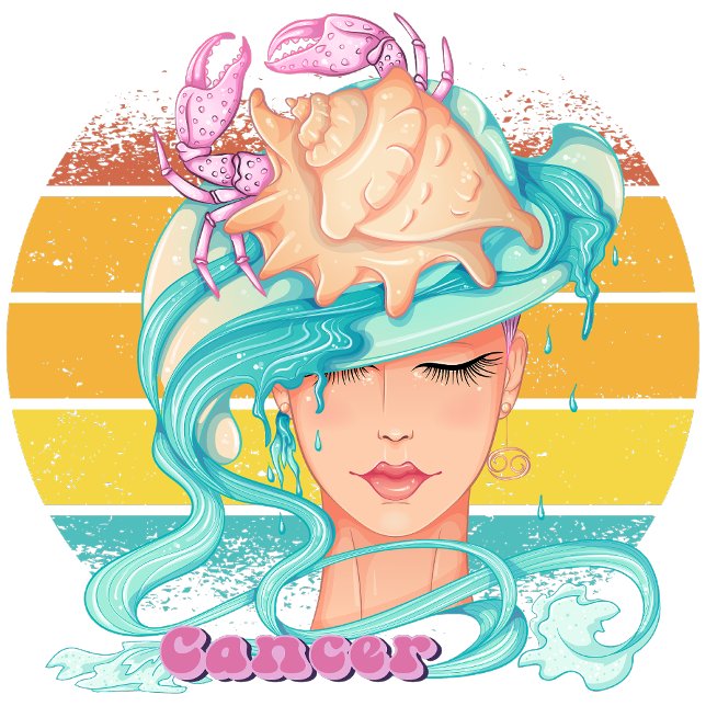 Cancer  T-Shirt (Cancer (June 21 - July 22):
"Heart and Home, Wherever You Roam!")