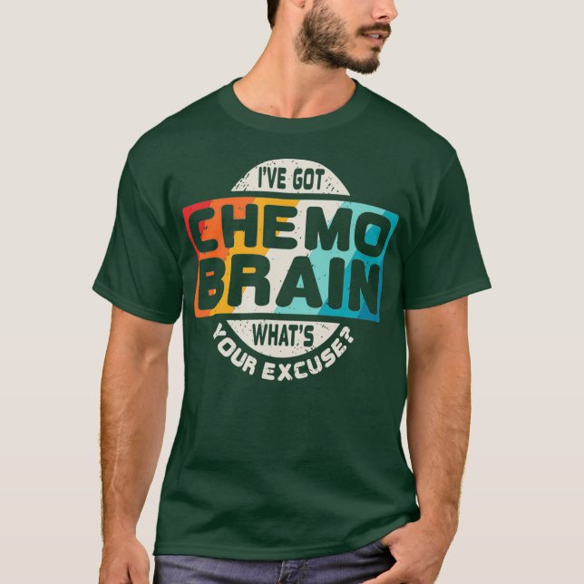 Cancer T Shirt Chemo Brain Retro Awareness Gift (Front)