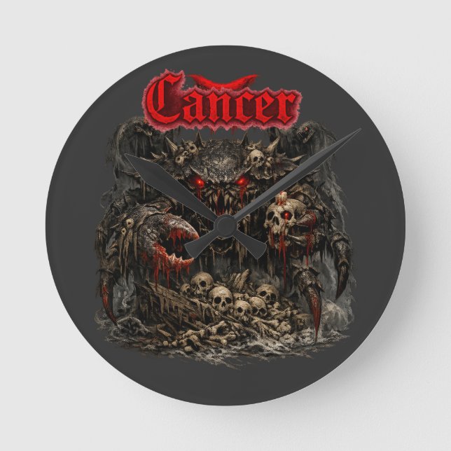Cancer - The Bone Sentinel of Crimson Shadows Round Clock (Front)
