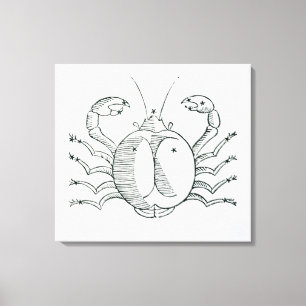 Cancer (the Crab) an illustration from the 'Poetic Canvas Print
