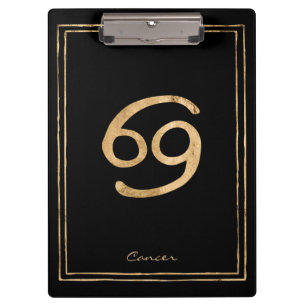Cancer the crab hammered gold stylised astrology clipboard