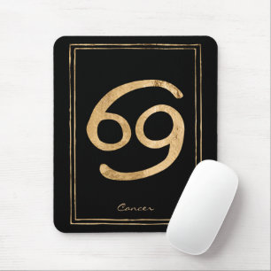Cancer the crab hammered gold stylised astrology mouse pad
