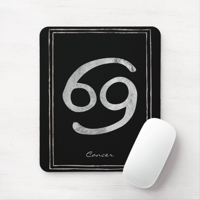 Cancer the crab hammered silver stylised astrology mouse pad (With Mouse)