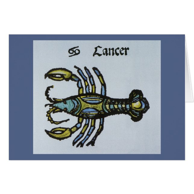 Cancer the Crab, Vintage Sign of the Zodiac (Front Horizontal)