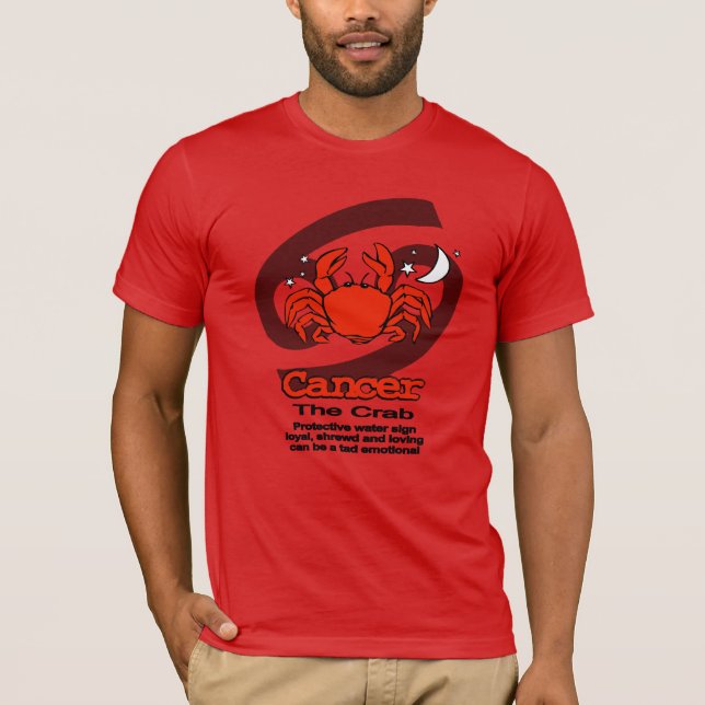 Cancer "The Crab" zodiac astro red mens t-shirt (Front)