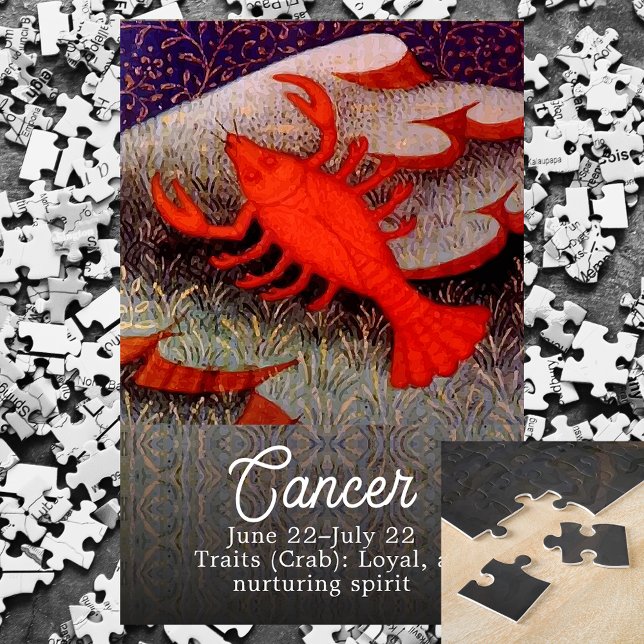 Cancer the Crab Zodiac Sign Birthday Party Jigsaw Puzzle (Cancer the Crab Zodiac Sign Birthday Party Jigsaw Puzzle)