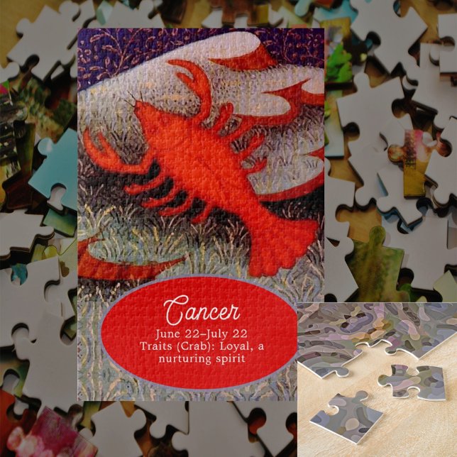 Cancer the Crab Zodiac Sign Birthday Party Jigsaw Puzzle (Creator Uploaded)