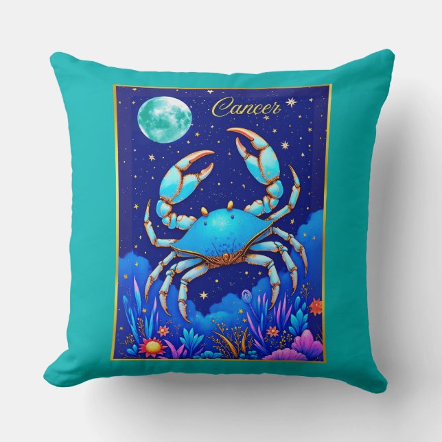 Cancer the Crab Zodiac Sign Cushion (Front)