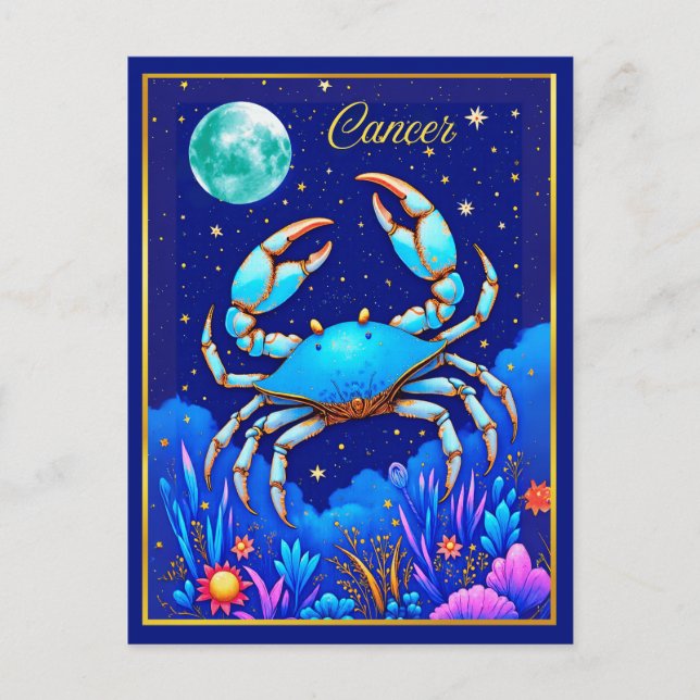 Cancer the Crab Zodiac Sign Postcard (Front)