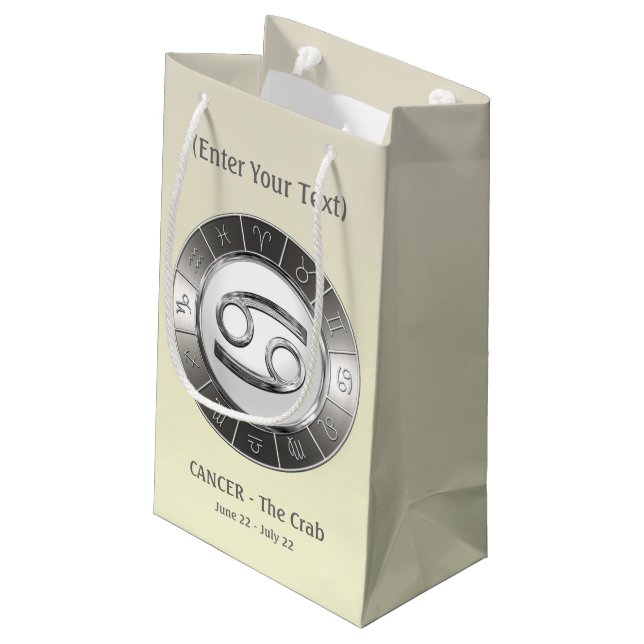 Cancer - The Crab's Horoscope Symbol Small Gift Bag (Back Angled)