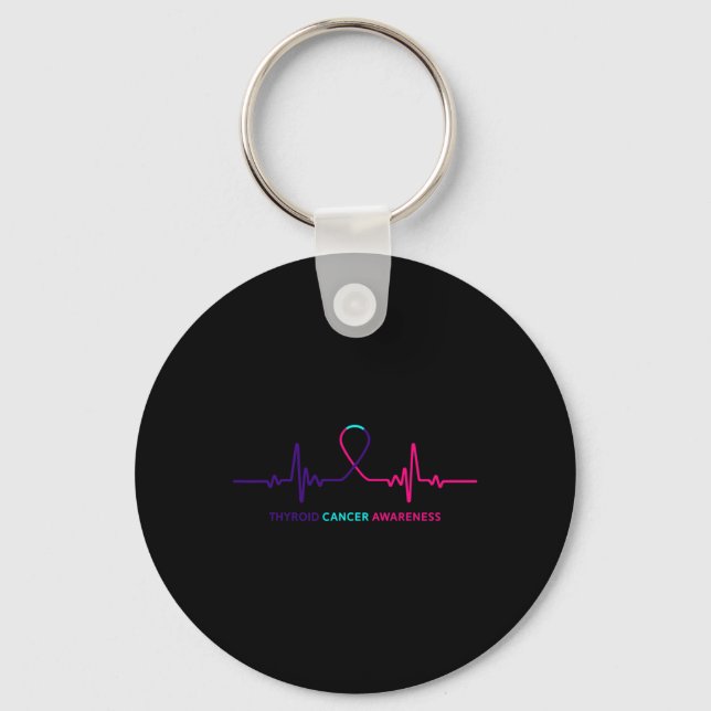 Cancer - Thyroid Cancer Awareness Gift  Key Ring (Front)