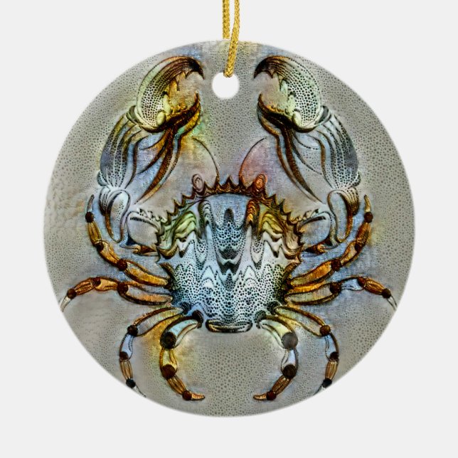 Cancer Venice Ceramic Tree Decoration (Front)