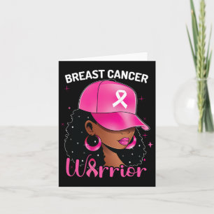 Cancer Warrior Black Woman Breast Cancer Awareness Card