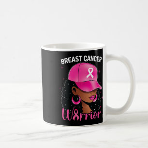 Cancer Warrior Black Woman Breast Cancer Awareness Coffee Mug
