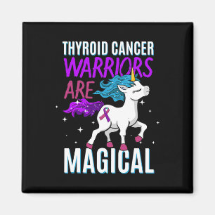 Cancer Warrior Magical Unicorn Purple Teal And Pin Magnet
