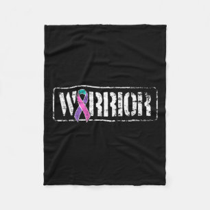 Cancer Warrior - Military Style Awareness Ribbon  Fleece Blanket