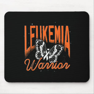 Cancer Warrior Orange Ribbon Butterfly Leukaemia A Mouse Pad
