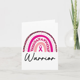 Cancer Warrior Pink Breast Cancer Awareness Rainbo Card