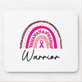 Cancer Warrior Pink Breast Cancer Awareness Rainbo Mouse Pad