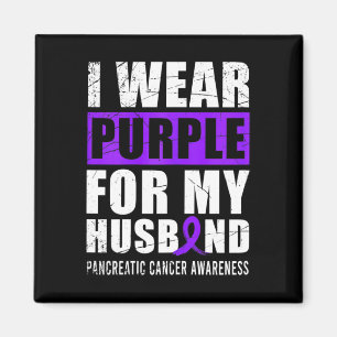 Cancer Warrior Purple Ribbon Pancreatic Cancer Awa Magnet