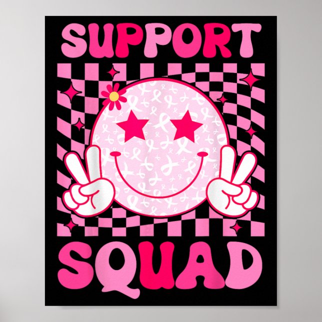 Cancer Warrior Support Squad Breast Cancer Awarene Poster (Front)