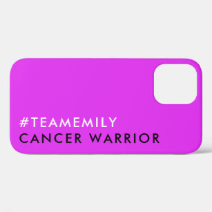 Cancer Warrior   Team Name Hashtag Modern Pink iPhone 12 Case