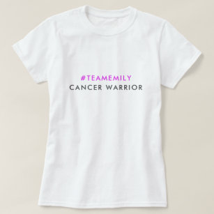 Cancer Warrior   Team Name Hashtag Modern Pink T-Shirt