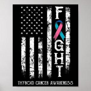 Cancer Warrior Us Flag 1 Poster