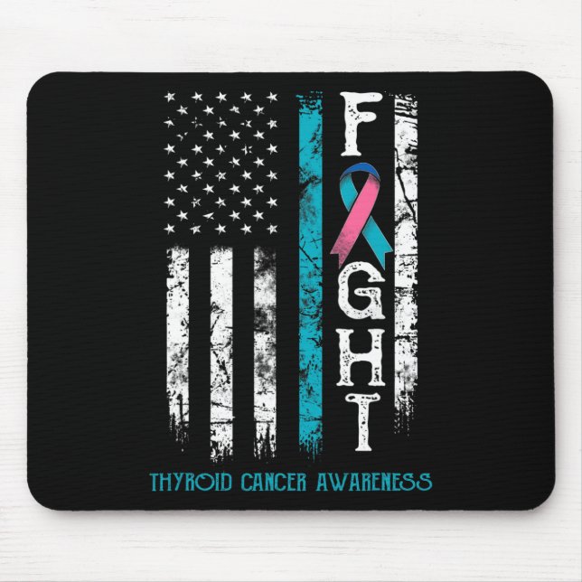 Cancer Warrior Us Flag  Mouse Pad (Front)