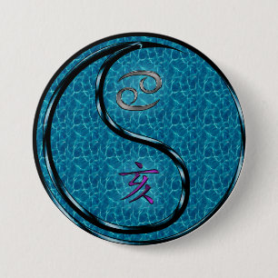 Cancer & Water Boar 7.5 Cm Round Badge