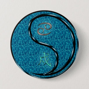 Cancer & Water Dog 7.5 Cm Round Badge