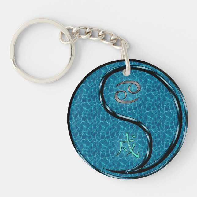 Cancer & Water Dog Key Ring (Front)