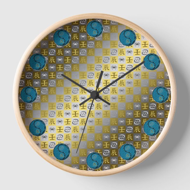 Cancer & Water Dragon Clock (Front)
