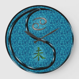 Cancer & Water Goat Large Clock