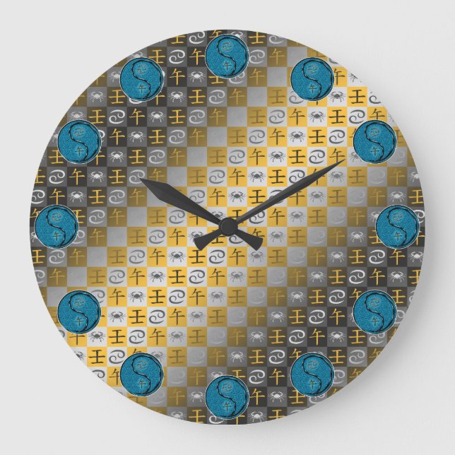 Cancer & Water Horse Large Clock (Front)