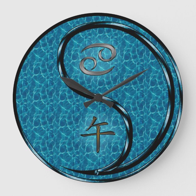 Cancer & Water Horse Large Clock (Front)