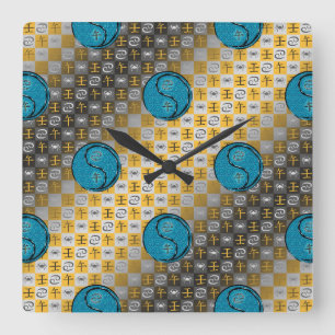 Cancer & Water Horse Square Wall Clock