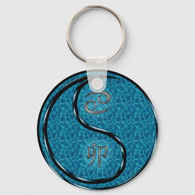 Cancer & Water Rabbit Key Ring (Front)
