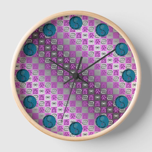 Cancer & Water Rooster Clock (Front)